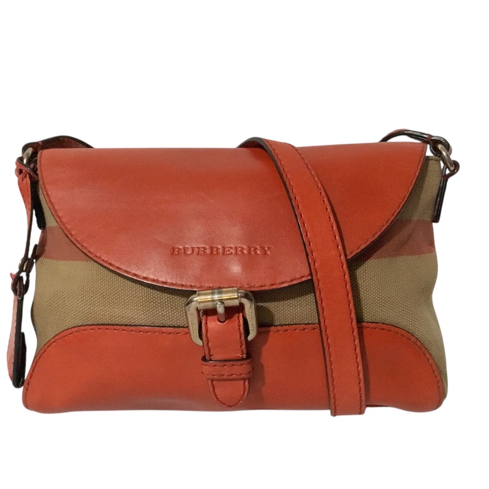 Authentic Burberry Leather Canvas Crossbody